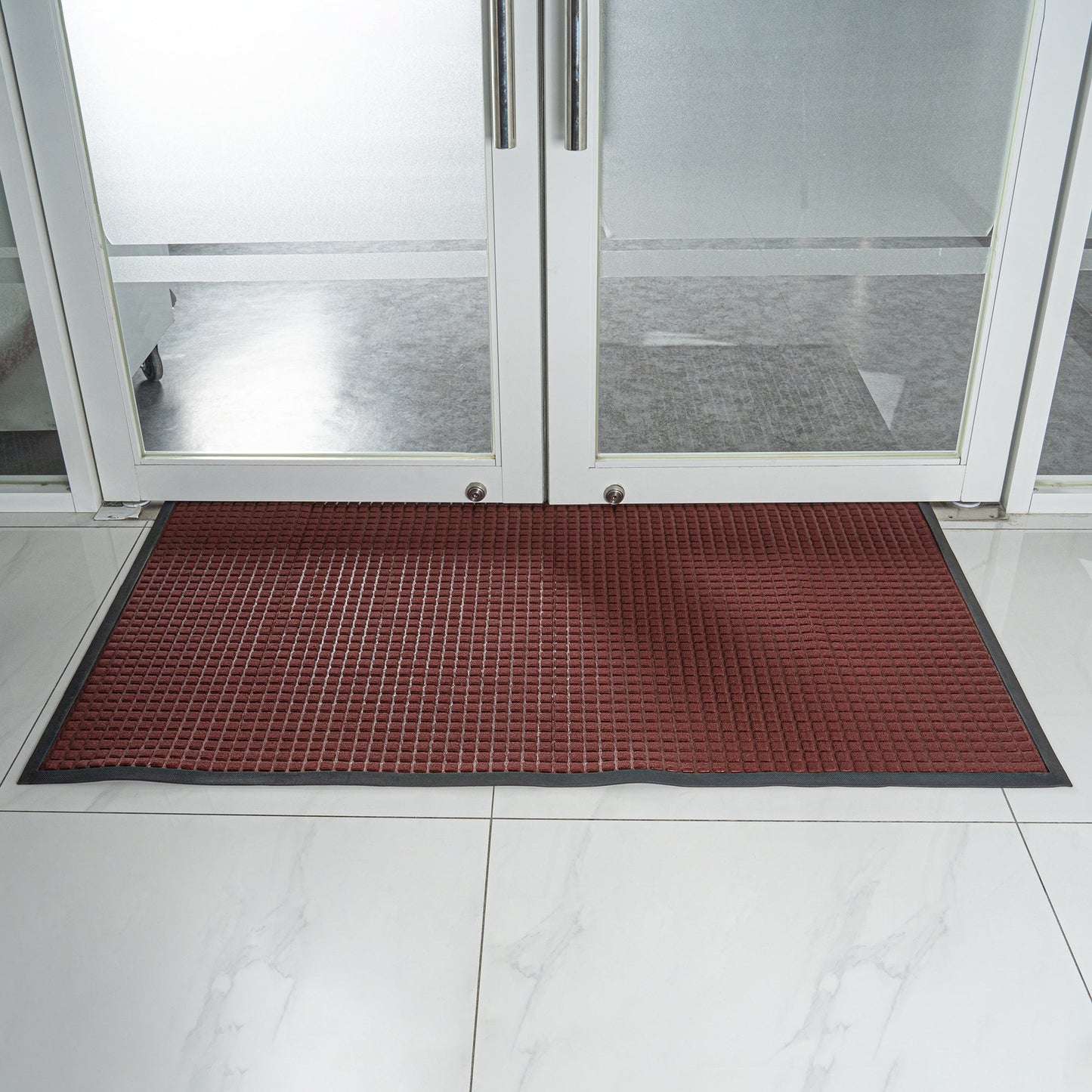Comfy Feet Burgundy Heavy-Duty Carpet Floor Mat - Waffle - 60" x 36" - 1 count box