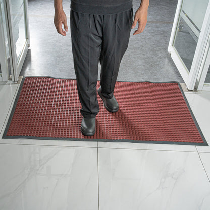 Comfy Feet Burgundy Heavy-Duty Carpet Floor Mat - Waffle - 60" x 36" - 1 count box