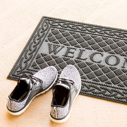 Comfy Feet Black Polypropylene Welcome Mat - 36" x 24" - 1 count box
