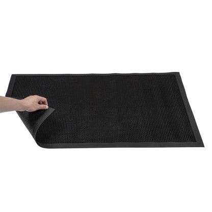 Comfy Feet Black Rubber Floor Mat - Non-Slip - 36" x 24" - 1 count box