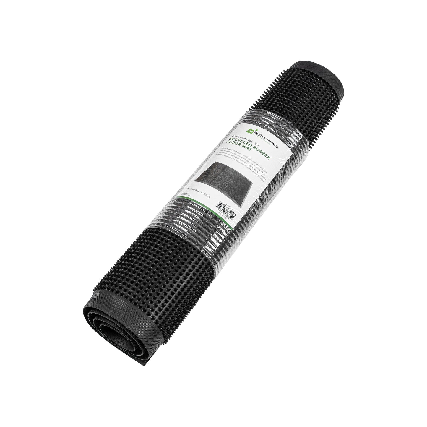 Comfy Feet Black Rubber Floor Mat - Non-Slip - 36" x 24" - 1 count box