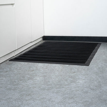 Comfy Feet Black Rubber Floor Mat - Non-Slip - 36" x 24" - 1 count box
