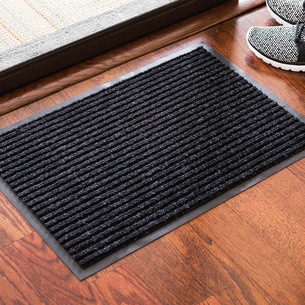 Comfy Feet Black Carpet Floor Mat - Ribbed - 36" x 24" - 1 count box