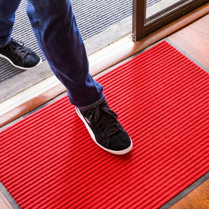 Comfy Feet Red Carpet Floor Mat - Ribbed - 36" x 24" - 1 count box