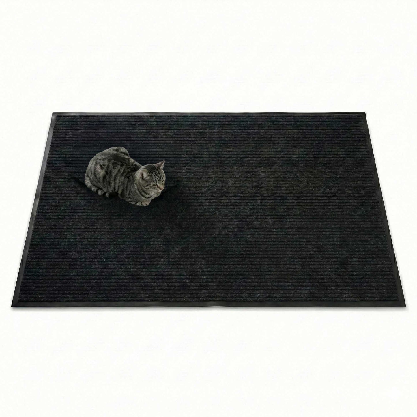Comfy Feet Black Carpet Floor Mat - Ribbed - 60" x 36" - 1 count box