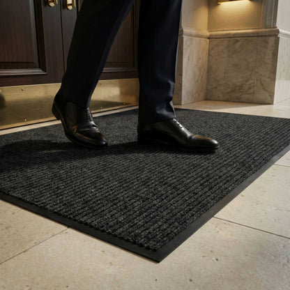 Comfy Feet Black Carpet Floor Mat - Ribbed - 60" x 36" - 1 count box