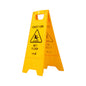 RW Clean Yellow Plastic Caution Wet Floor Sign - Double-Sided - 11 3/4" x 2" x 24 1/2" - 1 count box