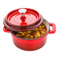Met Lux Round Mini Casserole Dish - Red, Cast Iron - Enameled, Stainless Steel Knob - 8 oz, 5 1/4" x 4" x 3" - 1 count box