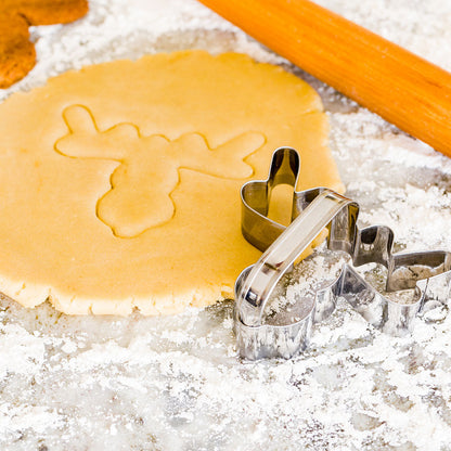 Pastry Tek Metal Reindeer Cookie Cutter with Handle 4 inch 1 count box