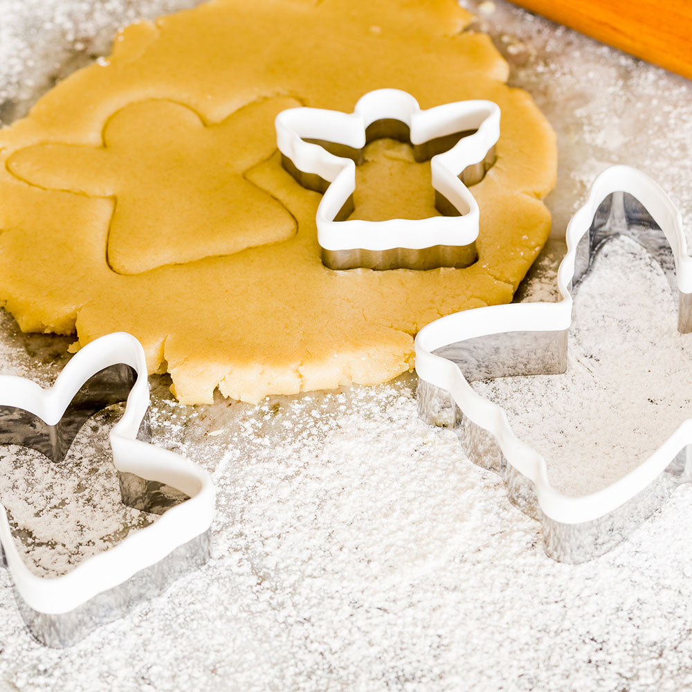 Pastry Tek 3-Piece Metal Angel Cookie Cutter Set with Comfort Grip 1 count box