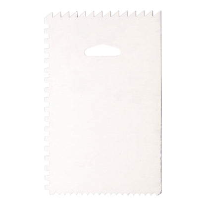 Pastry Tek 4-Pattern Metal Cake Scraper and Icing Comb with Combo Straight Edge - 6" x 3.8" - 1 count box