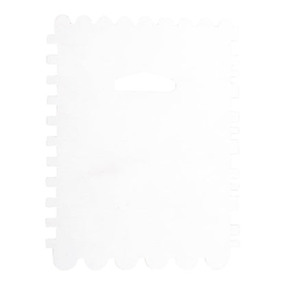 Pastry Tek 4-Pattern Metal Cake Scraper and Icing Comb with Square and Scalloped Edge - 4.9" x 3.8" - 1 count box