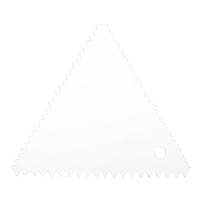 Pastry Tek 3-Pattern Metal Cake Scraper and Icing Comb with Fine and Wide Tooth Edge - 4.3" x 3.8" - 1 count box