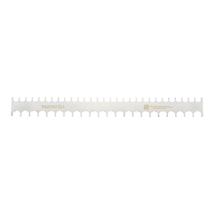 Pastry tek Decorating Comb - Silver, Stainless Steel - Semicircle, Double-sided, 4mm & 5mm - 19 3/4" x 2" - 1 count box