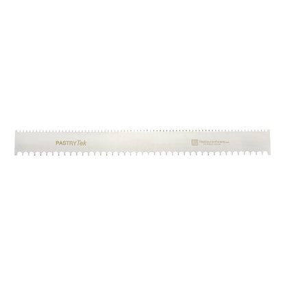 Pastry tek Decorating Comb - Silver, Stainless Steel - Semicircle, Double-sided, 2mm & 1mm - 19 3/4" x 2" - 1 count box