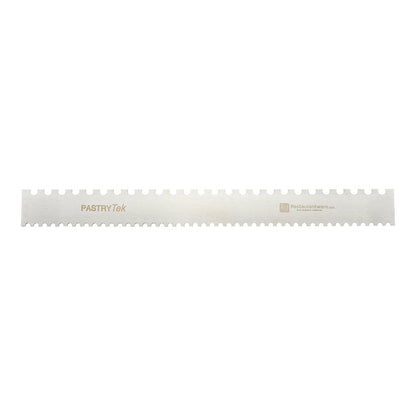 Pastry tek Decorating Comb - Silver, Stainless Steel - Semicircle, Double-sided, 5mm & 10mm - 19 3/4" x 2" - 1 count box