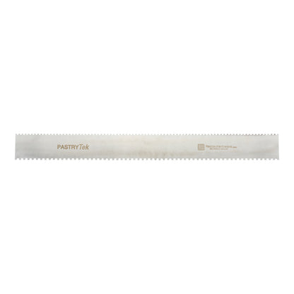 Pastry tek Decorating Comb - Silver, Stainless Steel - Square, Double-sided, 4mm & 3mm - 19 3/4" x 2" - 1 count box
