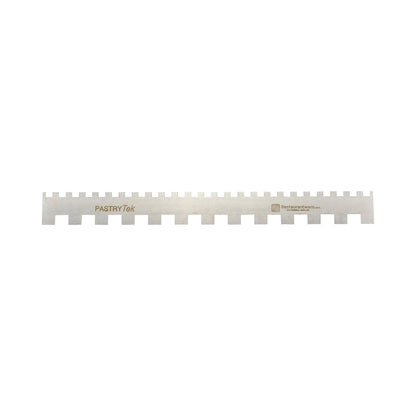 Pastry tek Decorating Comb - Silver, Stainless Steel - Square, Double-sided, 20mm & 10mm - 19 3/4" x 2" - 1 count box