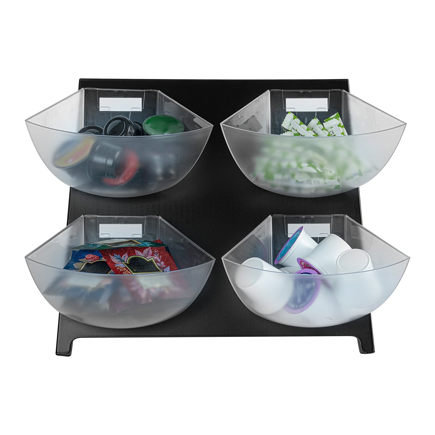 Met Lux Condiment Holder - Black, Steel - 4 Clear Bins - 15 1/2" x 10" x 10 1/2" - 1 count box
