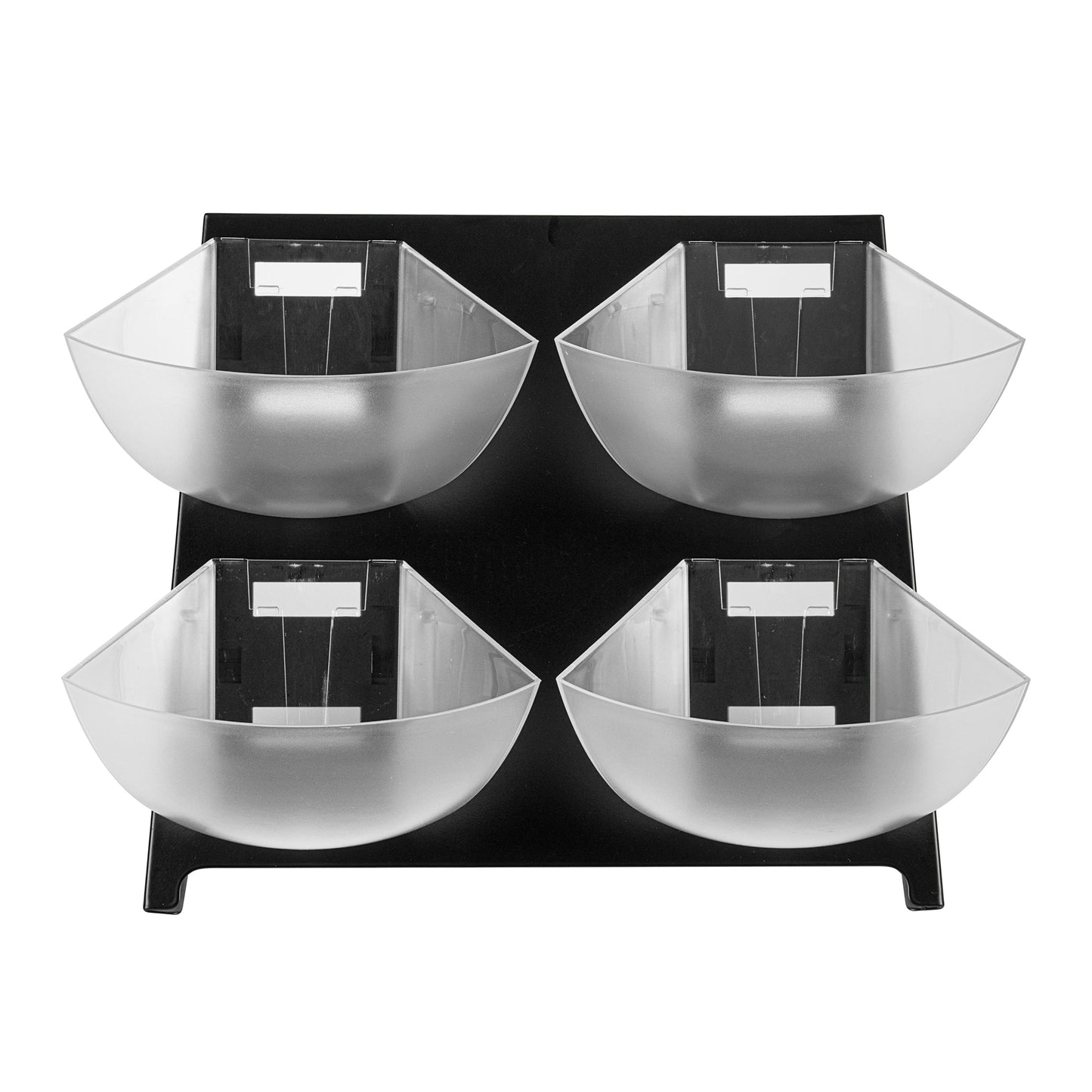 Met Lux Condiment Holder - Black, Steel - 4 Clear Bins - 15 1/2" x 10" x 10 1/2" - 1 count box