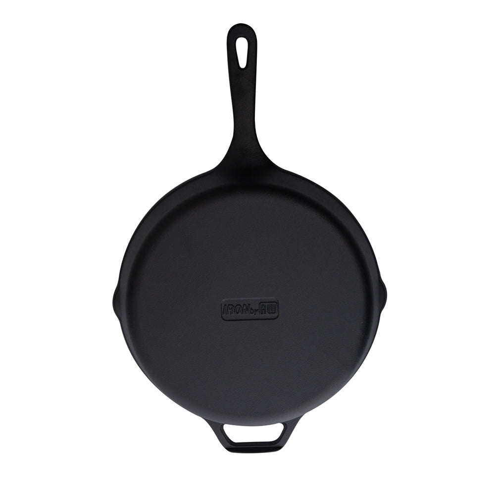 Met Lux Round Black Cast Iron 12" Fry Pan - Pre-seasoned - 1 count box