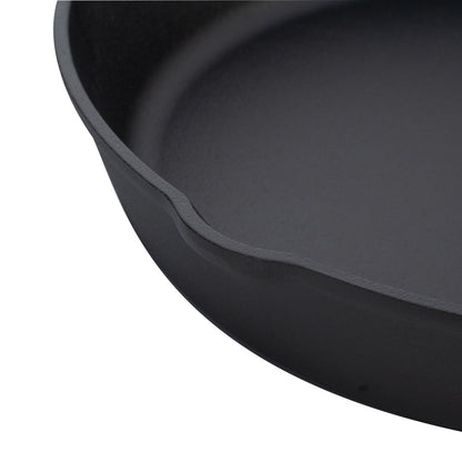 Met Lux Round Black Cast Iron 12" Fry Pan - Pre-seasoned - 1 count box
