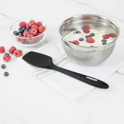 Pastry tek Black Silicone Spatula - Spoon-Shaped - 10 1/2" - 1 count box