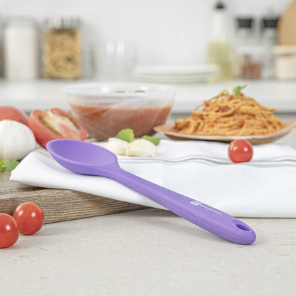 Pastry tek Purple Silicone Mixing Spoon - 10 1/2" x 2 1/4" x 3/4" - 1 count box