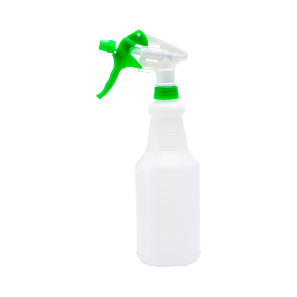 RW Clean 25 oz Green Plastic Spray Bottle - Adjustable Nozzle - 1 count box