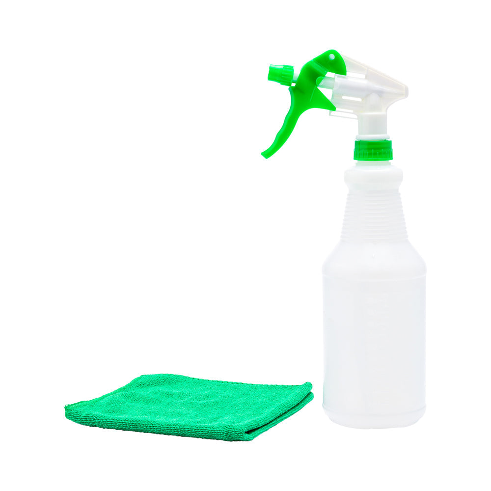 RW Clean 25 oz Green Plastic Spray Bottle - Adjustable Nozzle - 1 count box