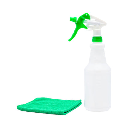 RW Clean 25 oz Green Plastic Spray Bottle - Adjustable Nozzle - 3 count box