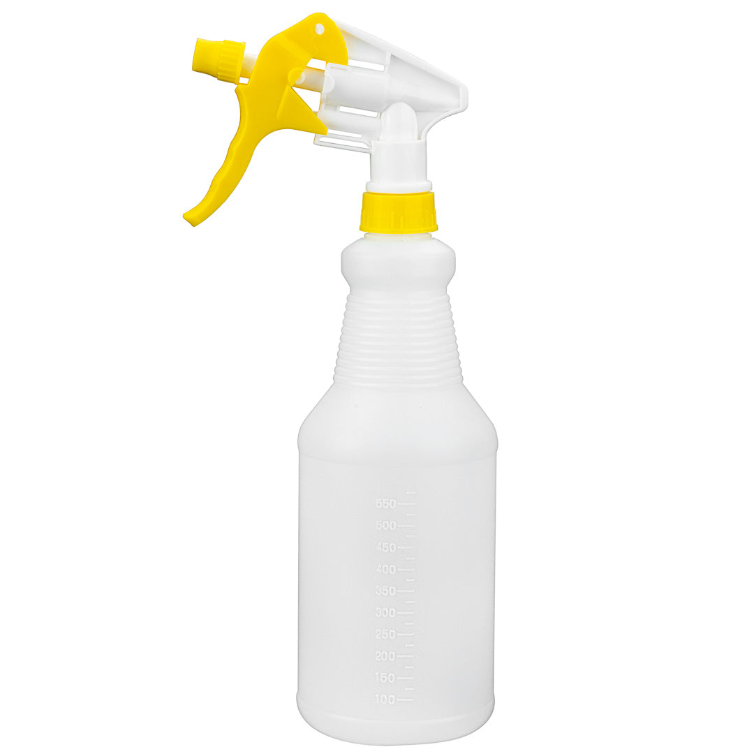RW Clean 25 oz Yellow Plastic Spray Bottle - Adjustable Nozzle - 3 count box