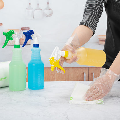 RW Clean 25 oz Yellow Plastic Spray Bottle - Adjustable Nozzle - 3 count box