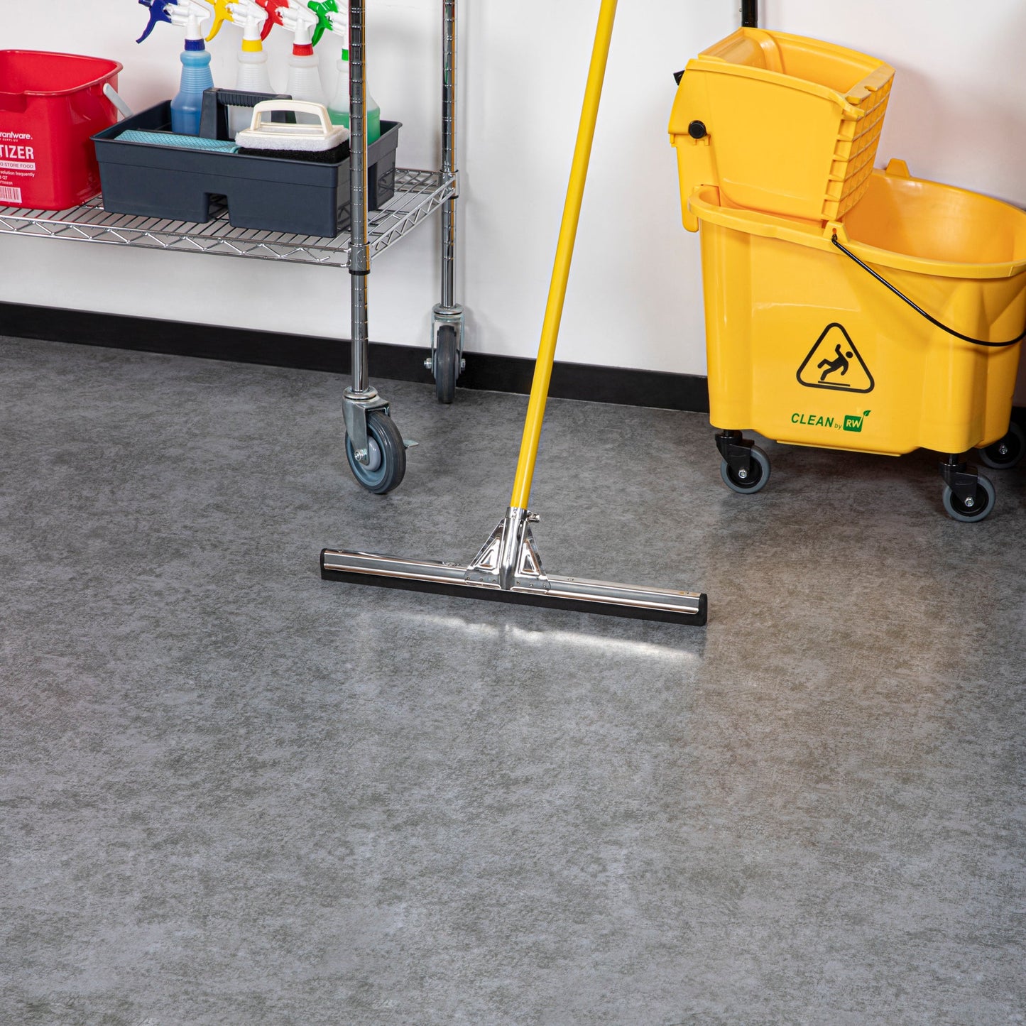 RW Clean Stainless Steel Floor Squeegee - 21 1/2" x 5" x 1 1/2" - 1 count box
