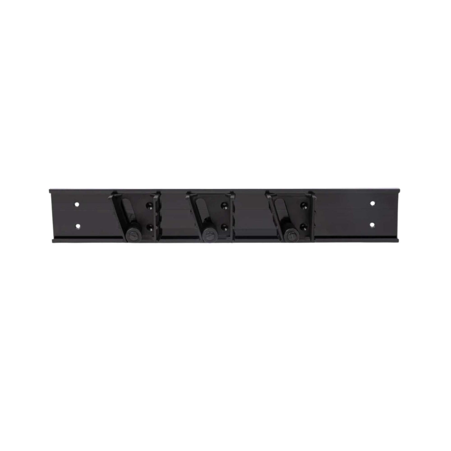 RW Clean Black Mop / Broom Holder - 3 Slots, Wall Mount - 17 3/4" - 1 count box