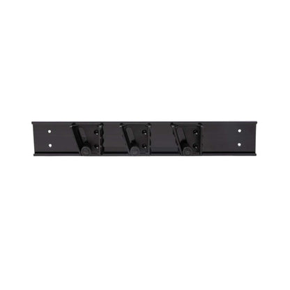 RW Clean Black Mop / Broom Holder - 3 Slots, Wall Mount - 17 3/4" - 1 count box