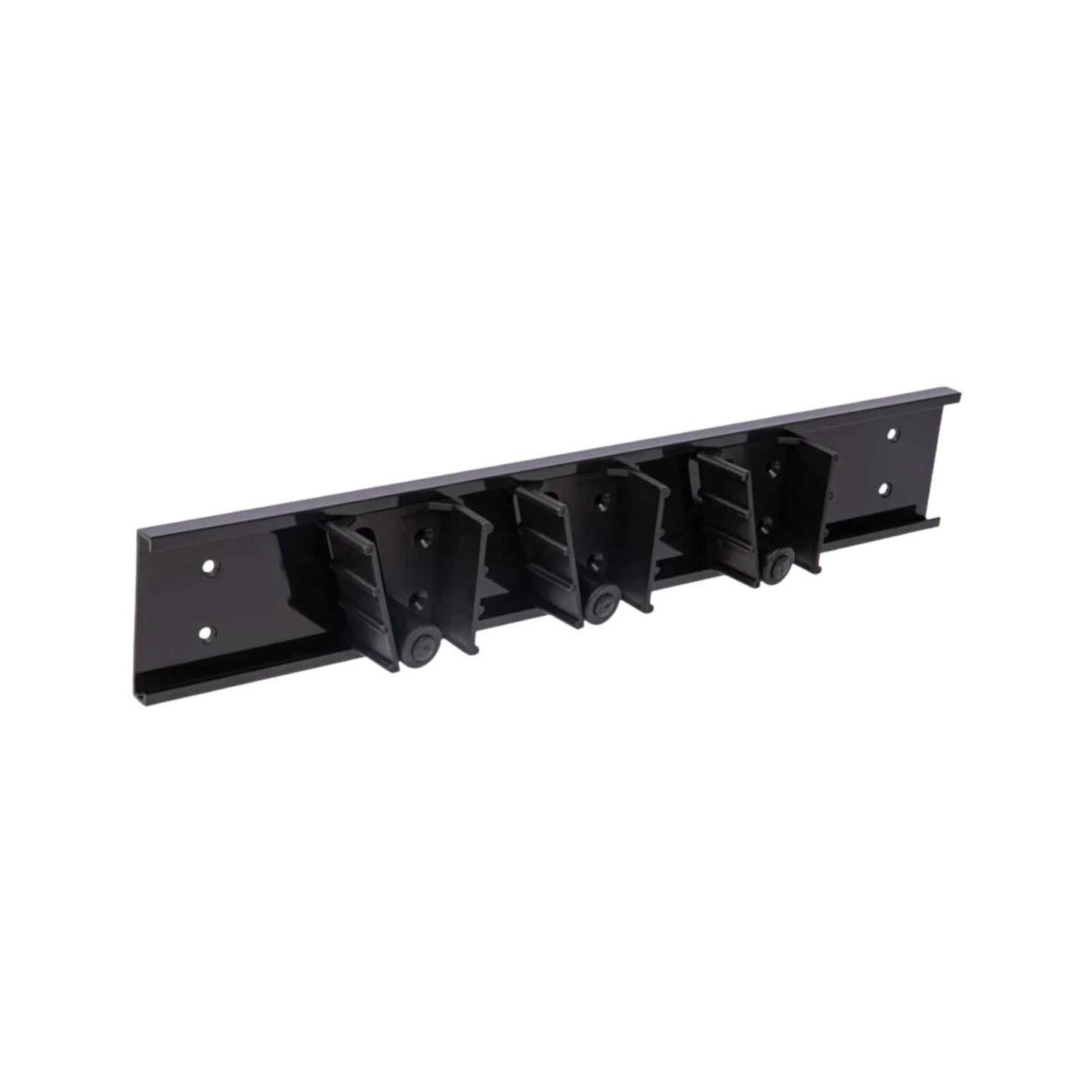 RW Clean Black Mop / Broom Holder - 3 Slots, Wall Mount - 17 3/4" - 1 count box