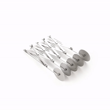 Met Lux Stainless Steel 5-Wheel Pastry Cutter - 2 1/4" Blades - 9 1/2" x 9 1/2" x 2 1/4" - 1 count box
