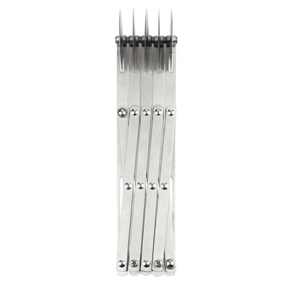 Met Lux Stainless Steel 5-Wheel Pastry Cutter - 2 1/4" Blades - 9 1/2" x 9 1/2" x 2 1/4" - 1 count box