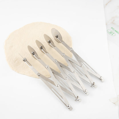 Met Lux Stainless Steel 5-Wheel Pastry Cutter - 2 1/4" Blades - 9 1/2" x 9 1/2" x 2 1/4" - 1 count box