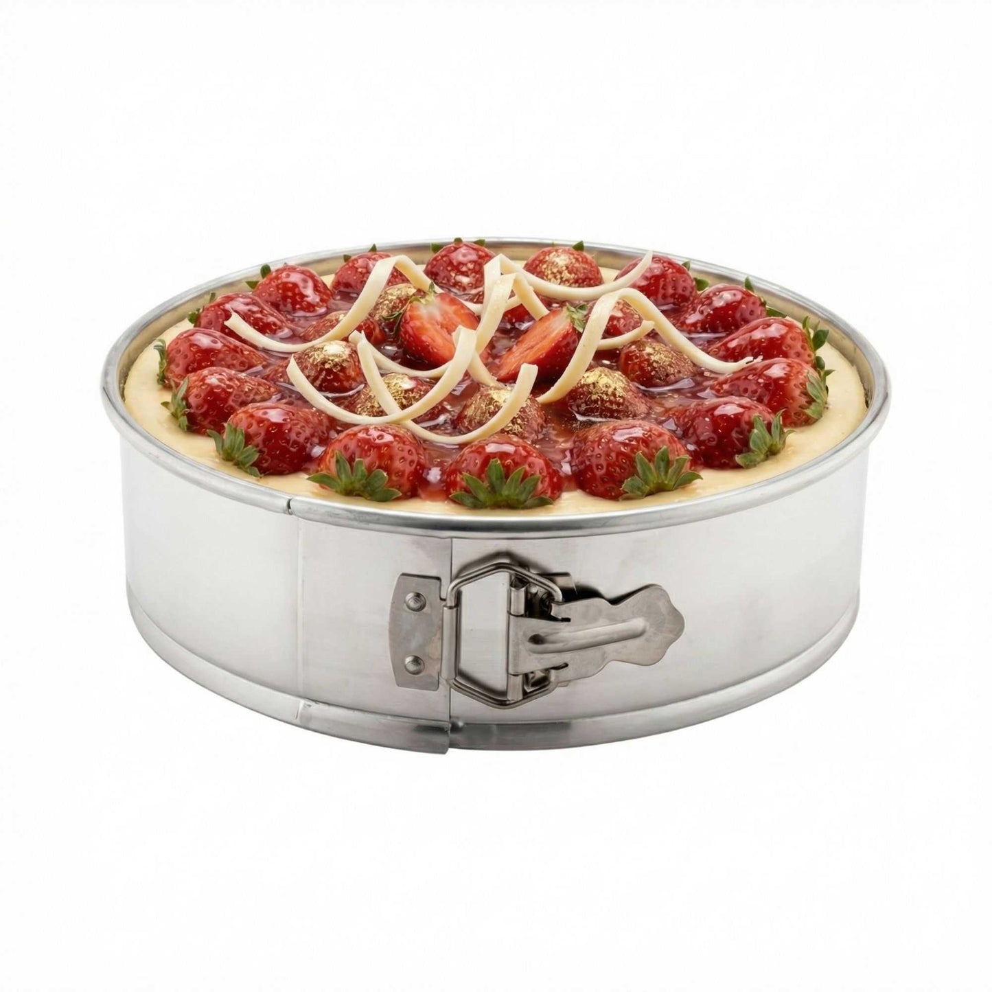 Met Lux 12" Silver Aluminum Springform Cake Pan - 12" x 12" x 3" - 1 count box