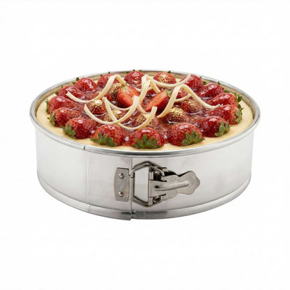 Met Lux 12" Silver Aluminum Springform Cake Pan - 12" x 12" x 3" - 1 count box