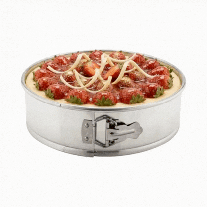 Met Lux 12" Silver Aluminum Springform Cake Pan - 12" x 12" x 3" - 1 count box