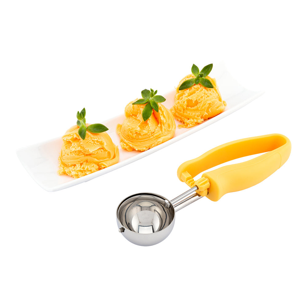 Comfy Grip 1.6 oz Stainless Steel #20 Portion Scoop - with Yellow Ambidextrous Handle - 1 count box