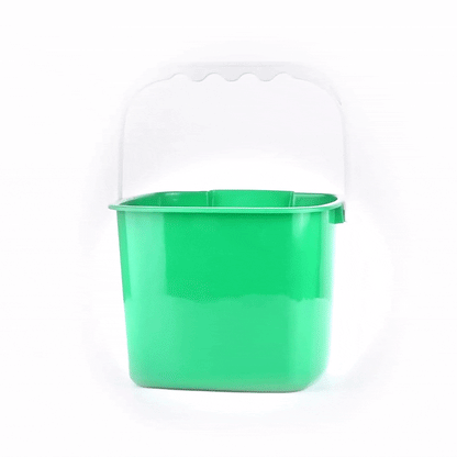 RW Clean 8 Qt Square Green Plastic Cleaning Bucket - with Plastic Handle - 9 3/4" x 9 3/4" x 7 1/2" - 10 count box