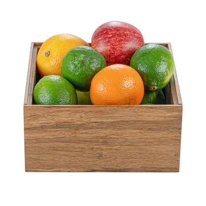 Eco Display Natural Bamboo Condiment Rack Deep Box - 6 1/2" x 6 1/2" x 3 1/4" - 1 count box