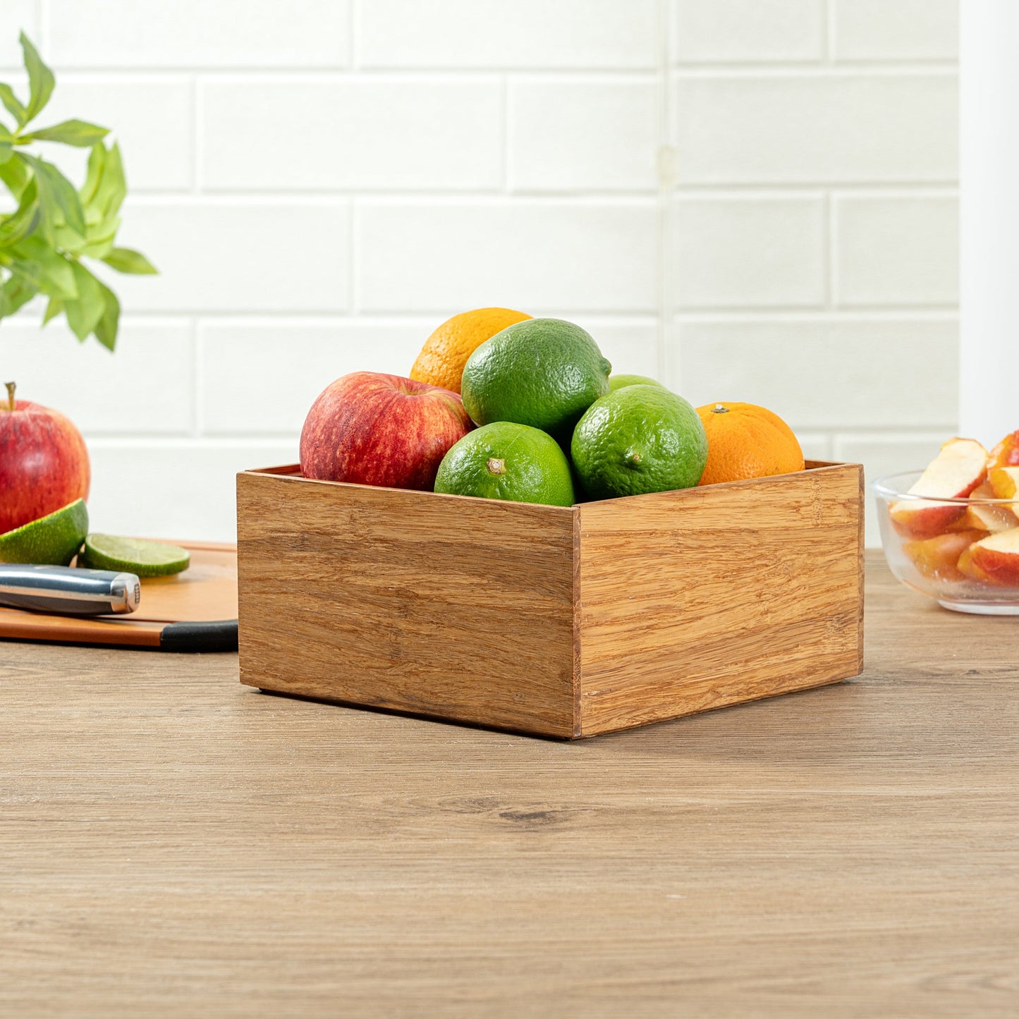 Eco Display Natural Bamboo Condiment Rack Deep Box - 6 1/2" x 6 1/2" x 3 1/4" - 1 count box