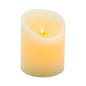 Fire Tek Ivory Plastic Flameless Pillar Candle - Real Wax, Programmable - 3 1/4" x 3 1/4" x 4" - 10 count box