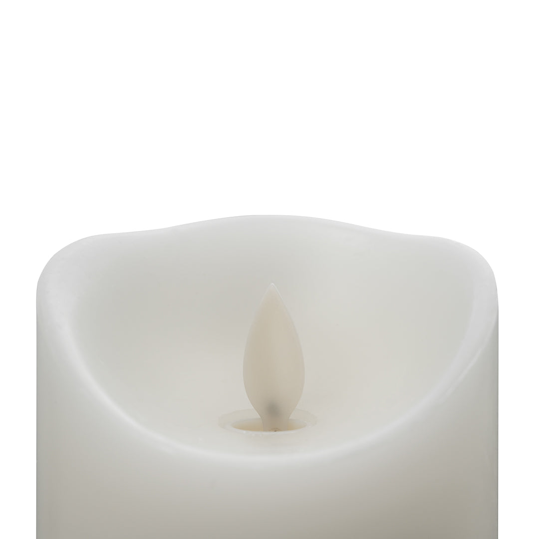 Fire Tek White Plastic Flameless Pillar Candle - Real Wax, Programmable - 3" x 3" x 6" - 1 count box