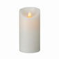 Fire Tek White Plastic Flameless Pillar Candle - Real Wax, Programmable - 3" x 3" x 6" - 10 count box